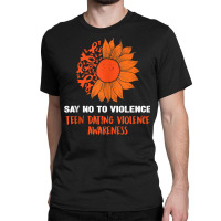 Sunflower We Wear Orange Teen Dating Violence Awar Classic T-shirt | Artistshot