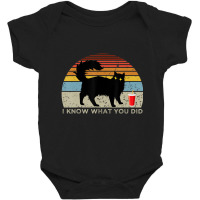 I Know What You Did Saying Retro Black Cat Red Cup Baby Bodysuit | Artistshot