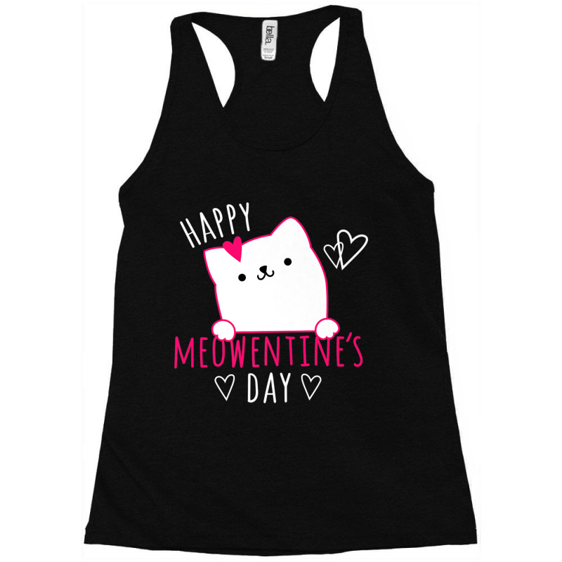 Happy Meowentine's Day Cat Lover Happy Valentines Racerback Tank by spannmargarettrgy | Artistshot