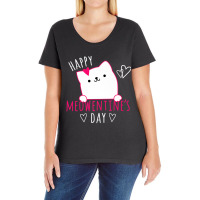 Happy Meowentine's Day Cat Lover Happy Valentines Ladies Curvy T-shirt | Artistshot