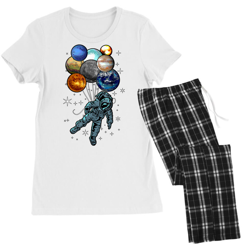 Astronaut Space Balloons Moon Mars Planets  Astron Women's Pajamas Set by jendhe | Artistshot