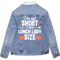 Short Quote School Lunch Lady Cafeteria Worker Gif Unisex Sherpa-lined Denim Jacket | Artistshot