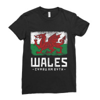 Wales Flag Welsh Dragon Banner Cymru Am Byth Welsh Ladies Fitted T-shirt | Artistshot