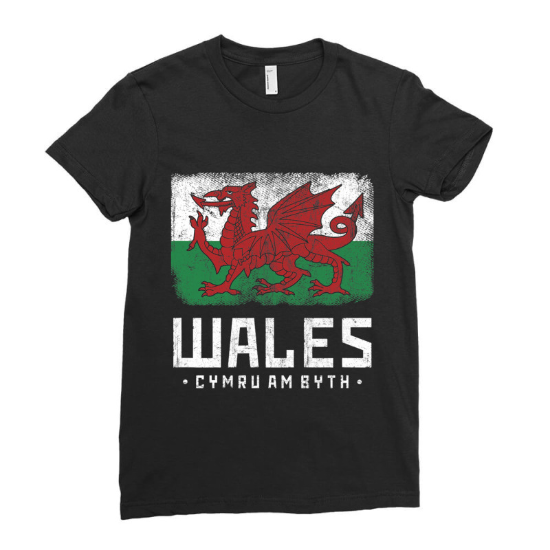 Wales Flag Welsh Dragon Banner Cymru Am Byth Welsh Ladies Fitted T-Shirt by whoretacarpal | Artistshot