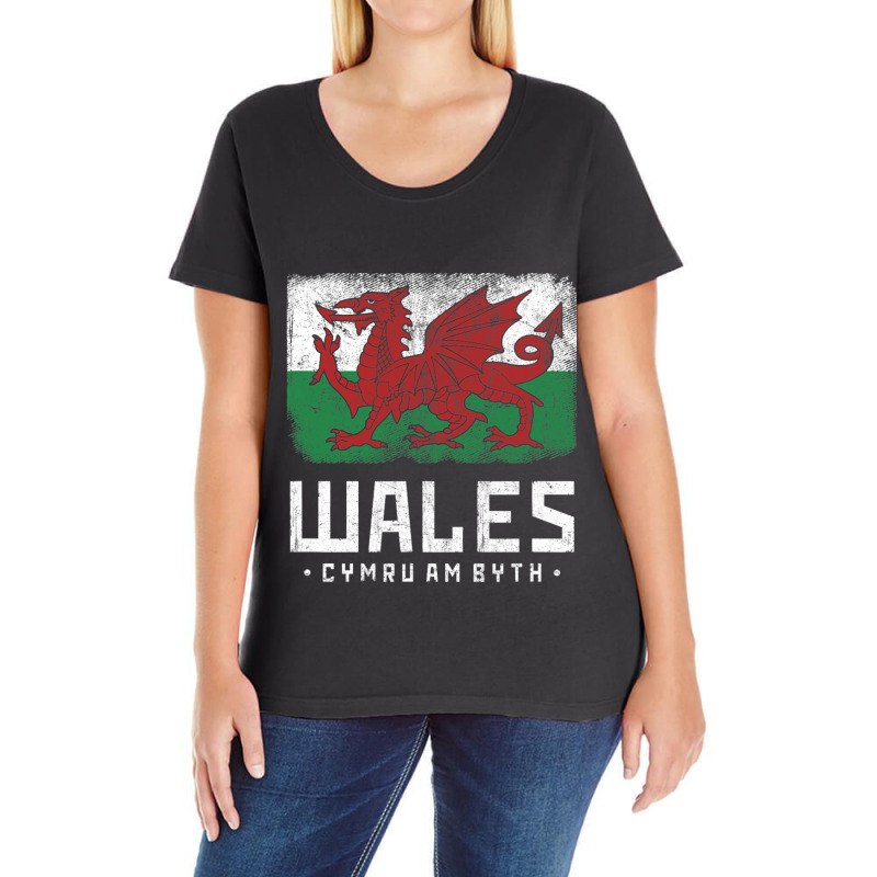 Wales Flag Welsh Dragon Banner Cymru Am Byth Welsh Ladies Curvy T-Shirt by whoretacarpal | Artistshot