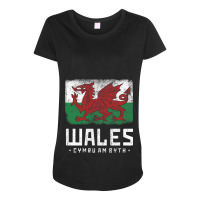 Wales Flag Welsh Dragon Banner Cymru Am Byth Welsh Maternity Scoop Neck T-shirt | Artistshot