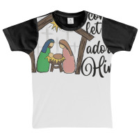 Oh Come Let Us Adore Him Nativity Christmas Religi Graphic Youth T-shirt | Artistshot