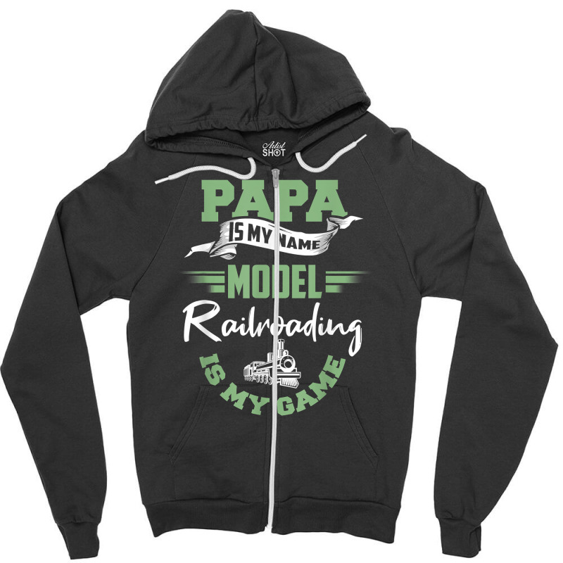 Mens Model Train Dad Shirt Father Model Railroadin Zipper Hoodie | Artistshot