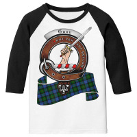 Gunn Scottish Clan Badge & Tartan T Shirt Youth 3/4 Sleeve | Artistshot