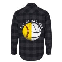 Dad Of Ballers Father Son Volleyball Softball Play Flannel Shirt | Artistshot