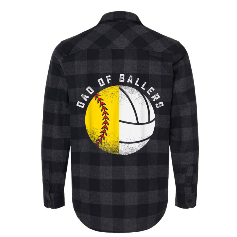 Dad Of Ballers Father Son Volleyball Softball Play Flannel Shirt | Artistshot