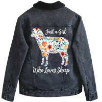 Just A Girl Who Loves Sheep Cute Funny Design For  Unisex Sherpa-lined Denim Jacket | Artistshot