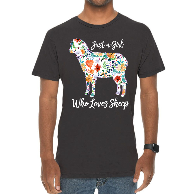 Just A Girl Who Loves Sheep Cute Funny Design For  Vintage T-shirt | Artistshot