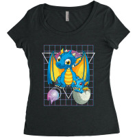 Fantasy Animal Mythical Creature 90s Vaporwave Cut Women's Triblend Scoop T-shirt | Artistshot