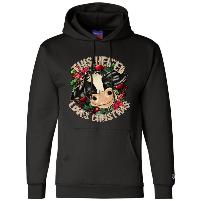 Cute Cow Heifer Christmas Mooey Christmas Champion Hoodie | Artistshot