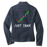 Just Trade Candlestick Chart For Stock Forex Marke Ladies Denim Jacket | Artistshot