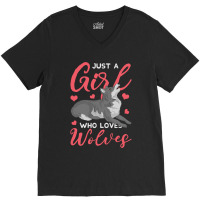 Just A Girl Who Loves Wolves Predator Forest Anima V-neck Tee | Artistshot