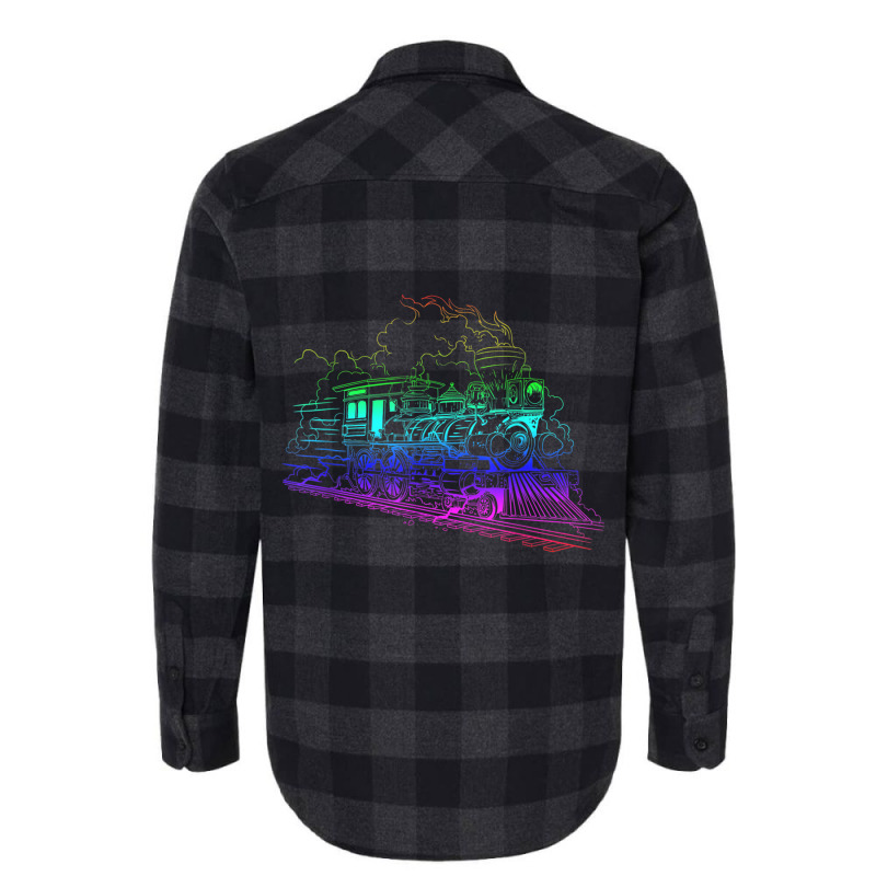 Railroad Model Train Steam Train Glow Model Railro Flannel Shirt | Artistshot