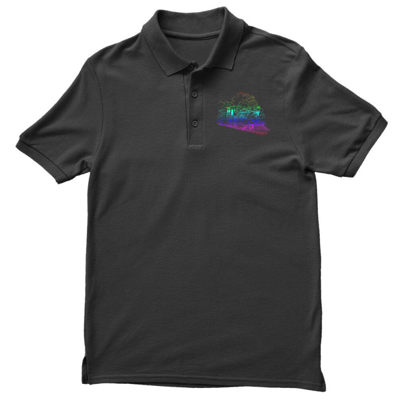 Railroad Model Train Steam Train Glow Model Railro Men's Polo Shirt | Artistshot