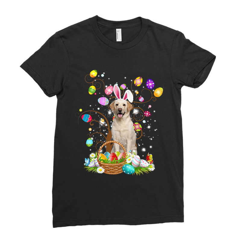 Cute Yellow Labrador Egg Shirt Easter Day Dog Dad  Ladies Fitted T-Shirt by whoretacarpal | Artistshot