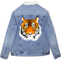 Tiger Design Unisex Sherpa-lined Denim Jacket | Artistshot