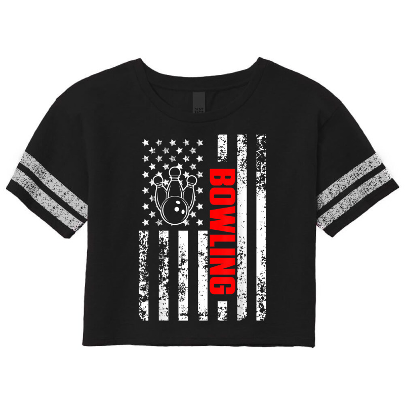 Strike Or Spare Us American Flag Sports Patriotic Scorecard Crop Tee by voutsro | Artistshot