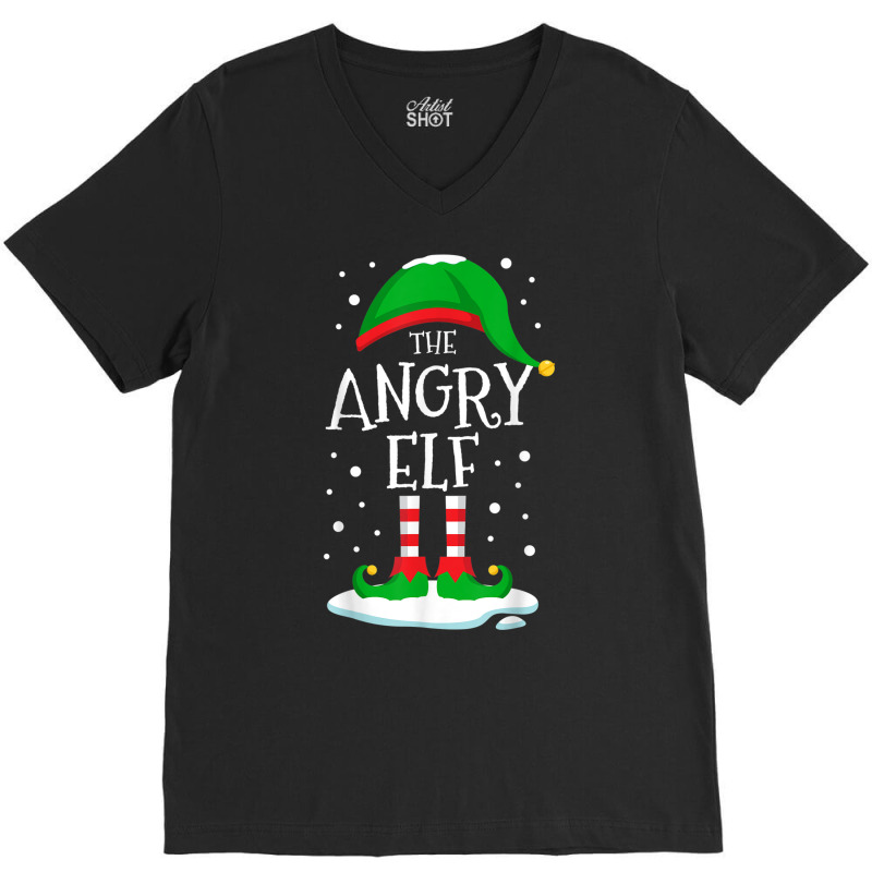 The Angry Elf Christmas Family Matching Xmas Group V-Neck Tee by voutsro | Artistshot