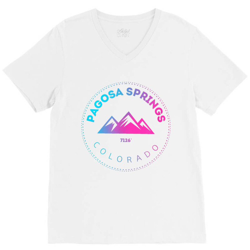 Pagosa Springs Colorado Mountain Town   Retro Co S V-neck Tee | Artistshot