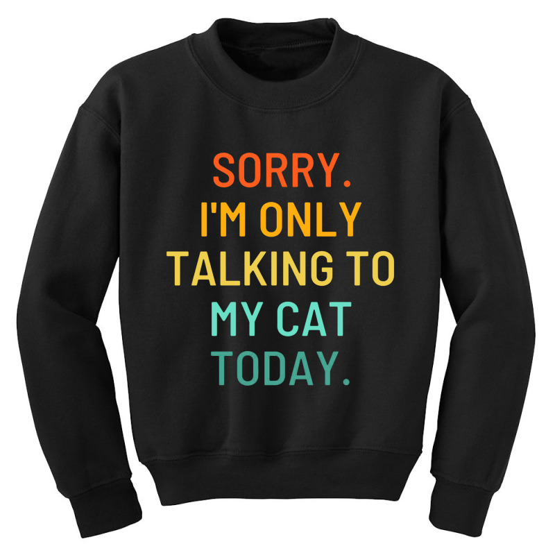 Only Talking To My Cat Youth Sweatshirt by porkudus | Artistshot