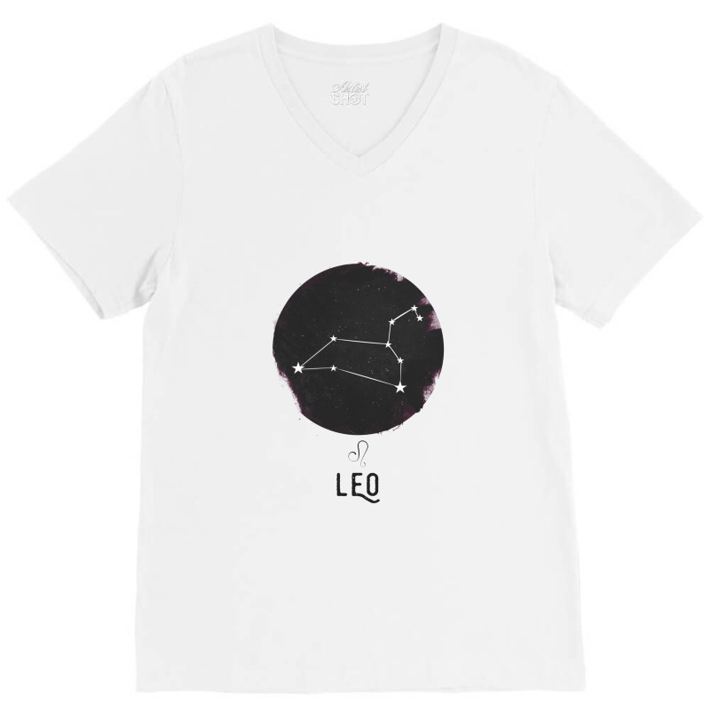 Minimal Leo Zodiac Sign V-Neck Tee by sheryljamel | Artistshot