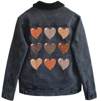 Melanin Skin Tone Hearts, Be Kind, Black History M Unisex Sherpa-lined Denim Jacket | Artistshot