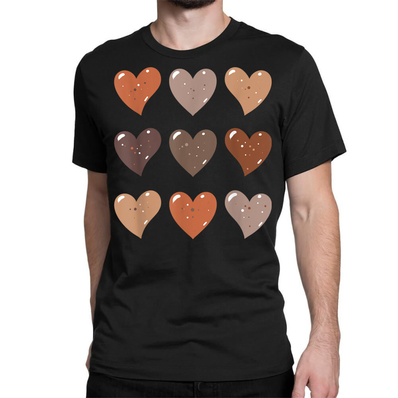 Melanin Skin Tone Hearts, Be Kind, Black History M Classic T-shirt | Artistshot