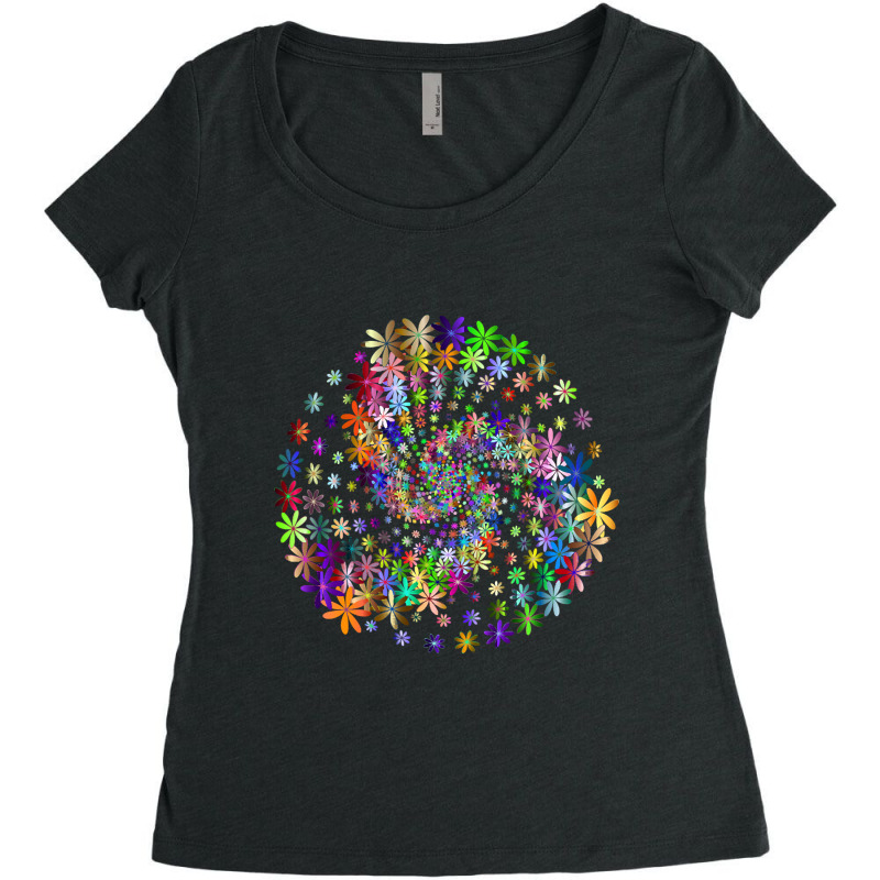 Hot Trend Colourful Flower Spiral Design In Multi Women's Triblend Scoop T-shirt by buithilai657 | Artistshot