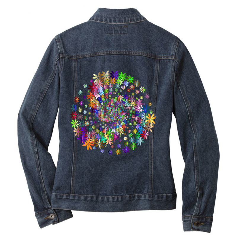 Hot Trend Colourful Flower Spiral Design In Multi Ladies Denim Jacket by buithilai657 | Artistshot