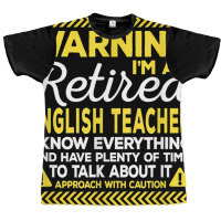 Warning Retired English Teacher Funny Language Ins Graphic T-shirt | Artistshot