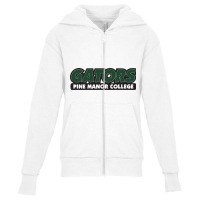 Pine Manor College Gators Youth Zipper Hoodie | Artistshot