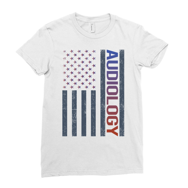 American Flag Audiology Audiologist Stars Ladies Fitted T-Shirt by eunjafallerw | Artistshot