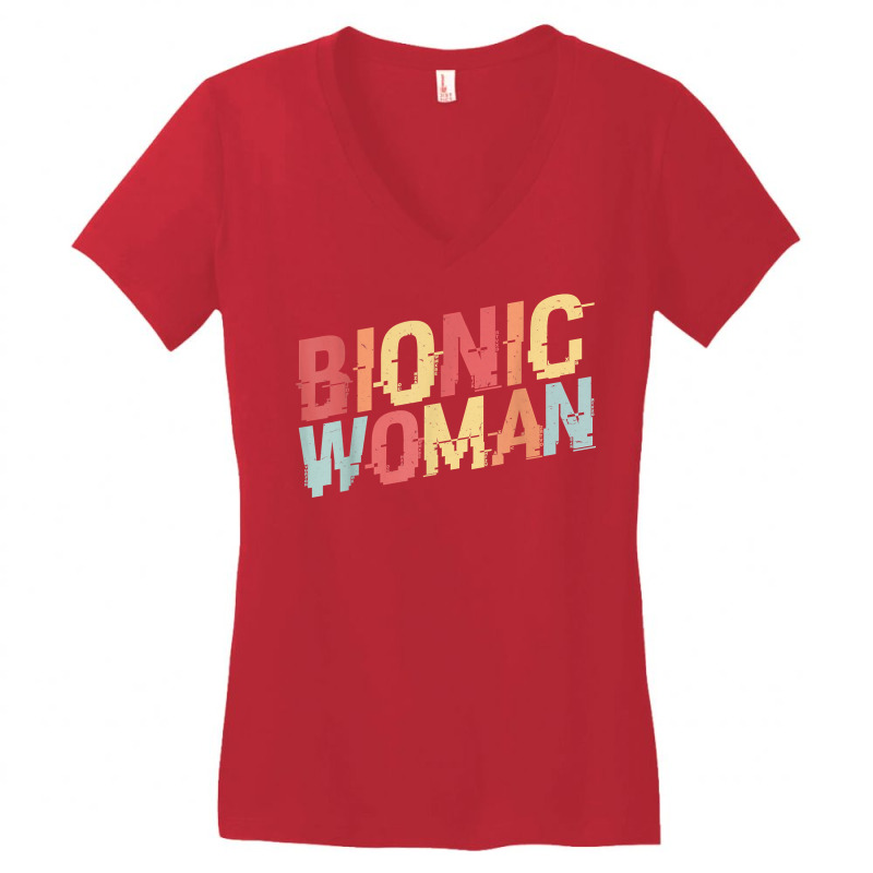 Bionic Woman   Funny Injury And Surgery T Shirt Women's V-Neck T-Shirt by scrabeck | Artistshot