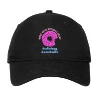 Audiology Assistant Work Bites Fun Pink Donut Spri Adjustable Cap | Artistshot