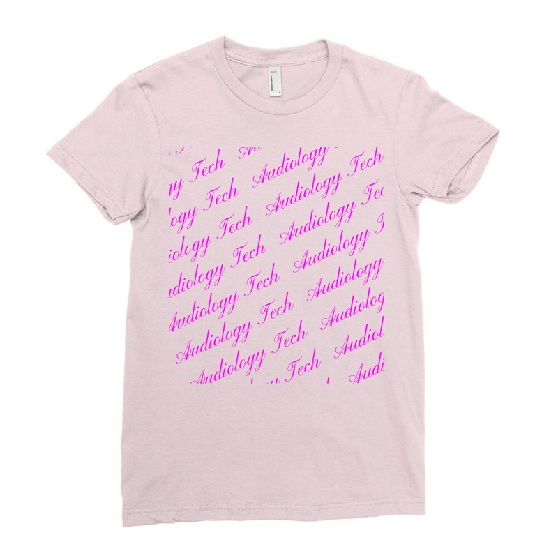 Audiology Tech Repeating Pattern In Pink Gift Ladies Fitted T-Shirt by bozallouzau | Artistshot