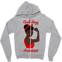 Audiology Assistant Black Woman Strong Retro Vinta Zipper Hoodie | Artistshot