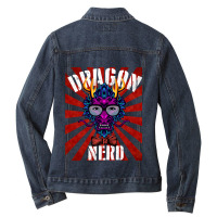 Dragon Nerds Rock Gamer Geek Fun Cute Nerd Ladies Denim Jacket | Artistshot