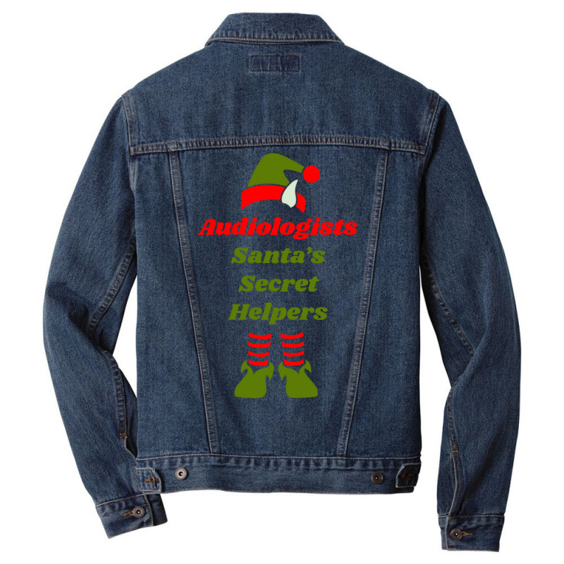 Audiologist Santa Secret Helper Elf Christmas Holi Men Denim Jacket by canudohidejip | Artistshot