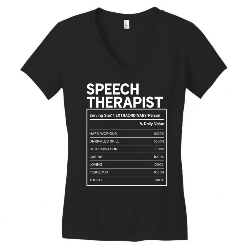 Speech Therapist Nutrition Facts Design Women's V-Neck T-Shirt by adanircasalau | Artistshot