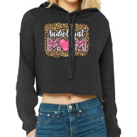 Cute Audiologist Mom Leopard Aesthetic Cropped Hoodie | Artistshot