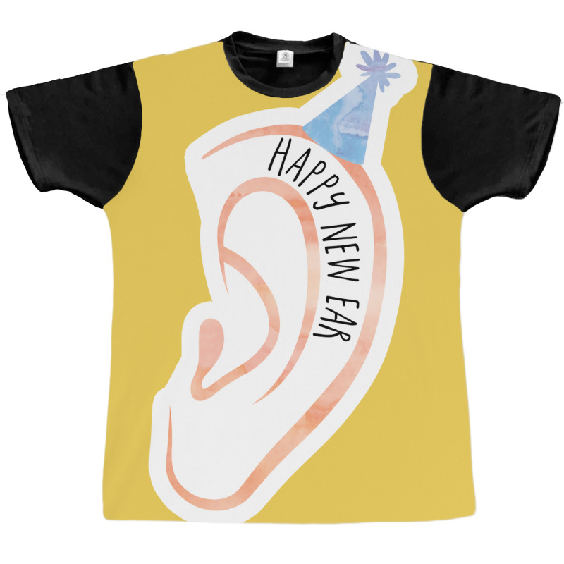 Happy New Ear New Years Funny Joke Pun Gift Graphic T-shirt by cestbushiig | Artistshot