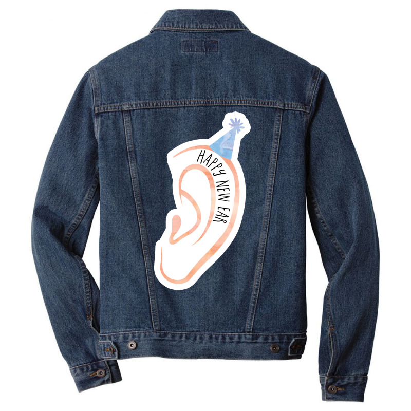 Happy New Ear New Years Funny Joke Pun Gift Men Denim Jacket by cestbushiig | Artistshot