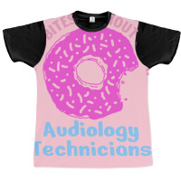 Audiology Tech Work Bites Fun Pink Donut Sprinkles Graphic T-shirt | Artistshot