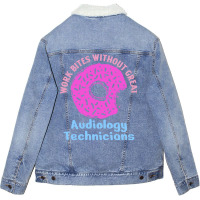 Audiology Tech Work Bites Fun Pink Donut Sprinkles Unisex Sherpa-lined Denim Jacket | Artistshot