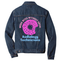 Audiology Tech Work Bites Fun Pink Donut Sprinkles Men Denim Jacket | Artistshot